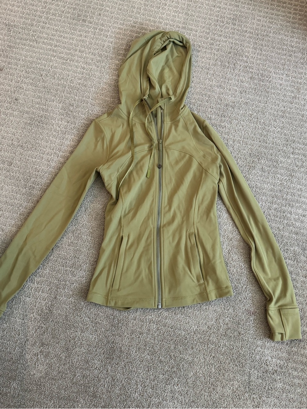 lululemon athletica olive green hooded zip-up jacket